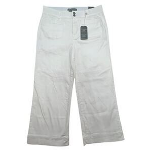 Wit & Wisdom Emma Side Panel Absolution Wide Leg Denim Jeans Sz 10 Patch Pockets